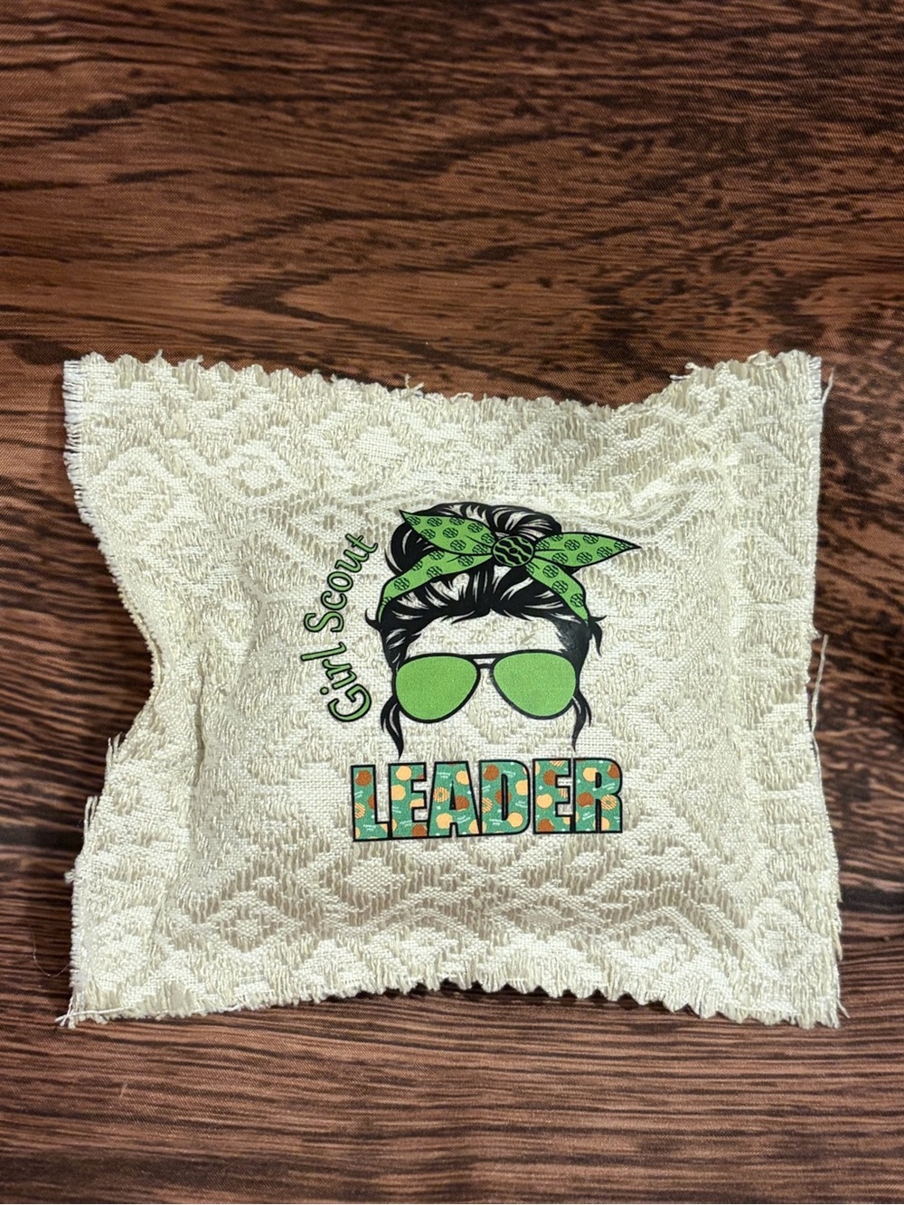 Girl Scout Leader Green Bandana Graphic Pillow